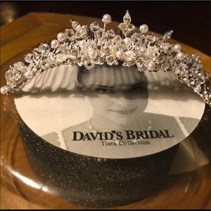 Rhinestones and Pearls Tiara, From David's Bridal